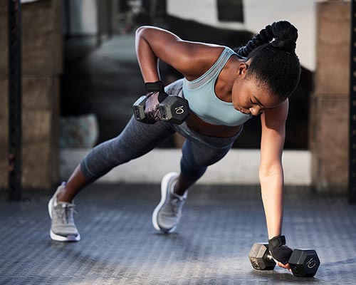 Woman Lifting Weights.